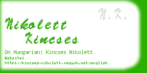 nikolett kincses business card